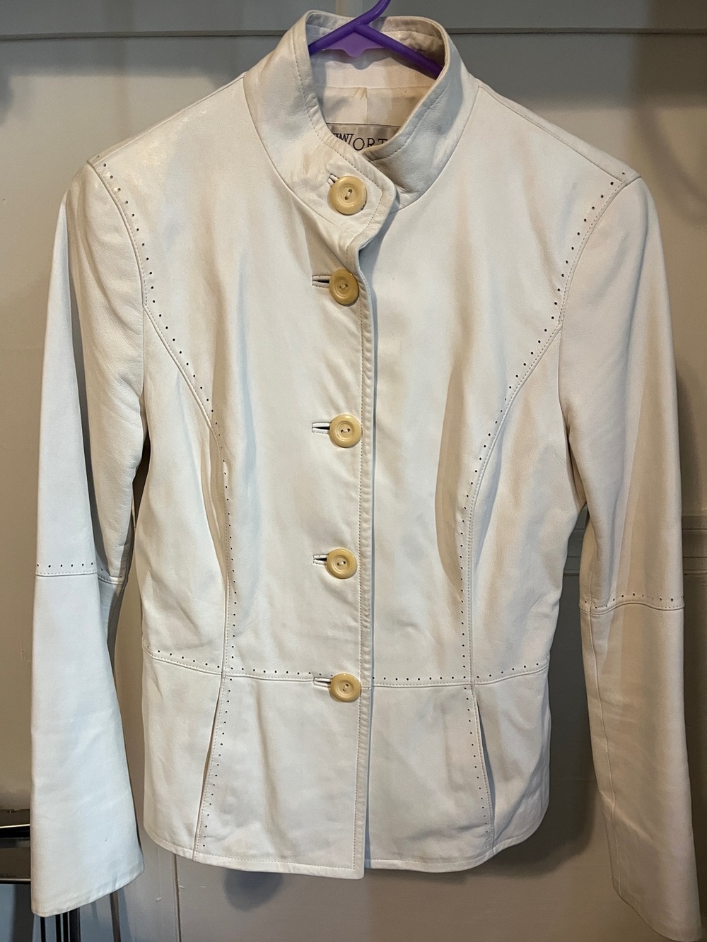Worth leather fitted jacket